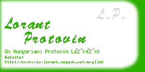 lorant protovin business card